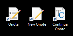 Image of the three icons of Onote